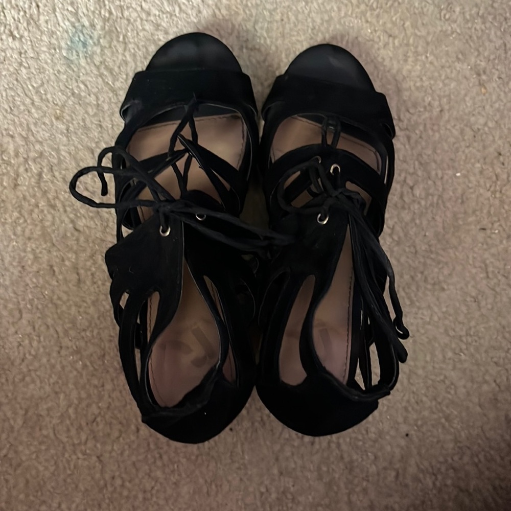 Black Wedges with straps
